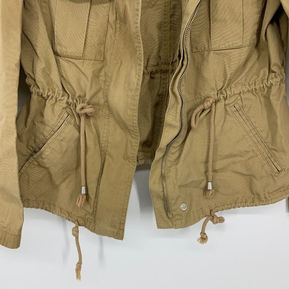 Old Navy Utility Jacket Khaki Tan Zip Button Front Pockets - Picture 5 of 12